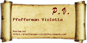 Pfefferman Violetta névjegykártya